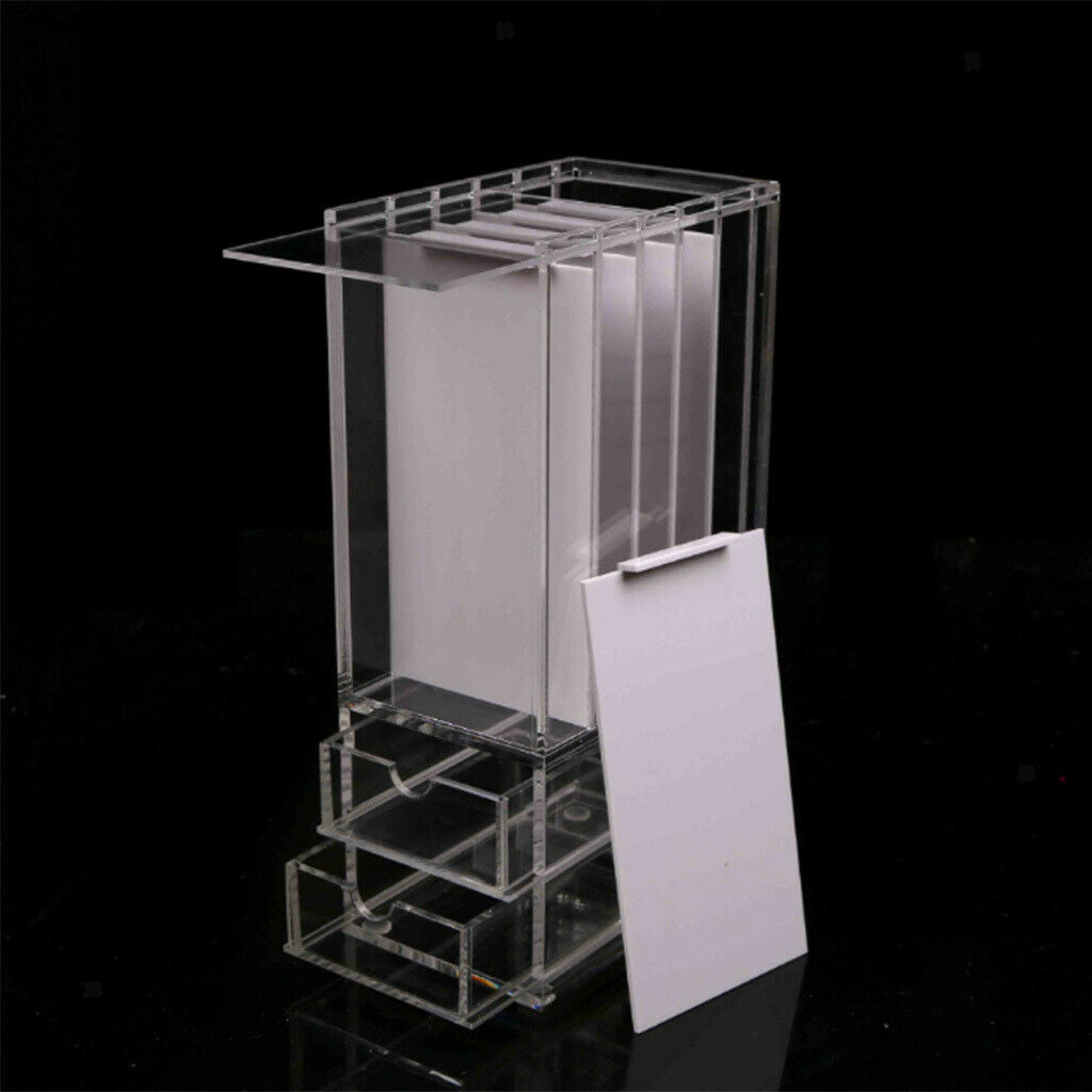 5x False Grafting Eyelashes Display Stand Rack Storage Case with 2 Drawers