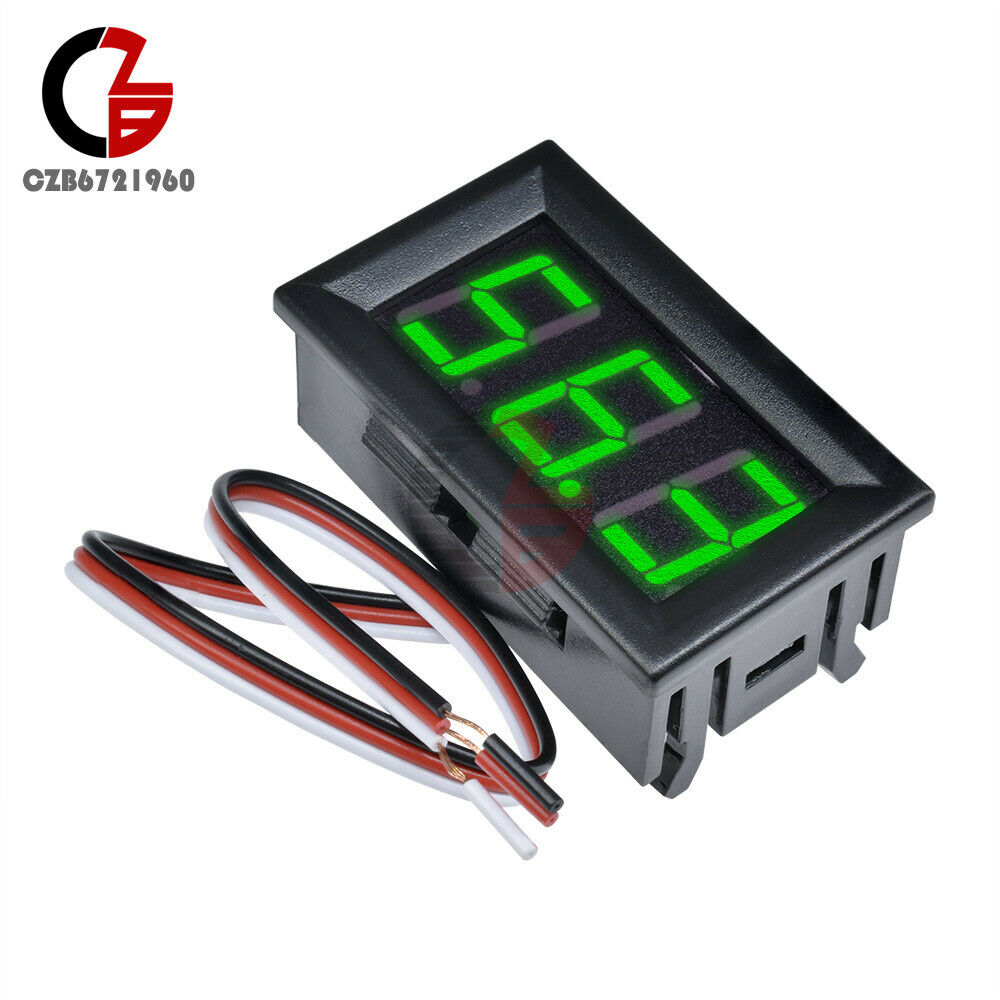 Green LED Display Panel Meter Mini Digital Voltmeter DC 0V to 99.9V Three Wires