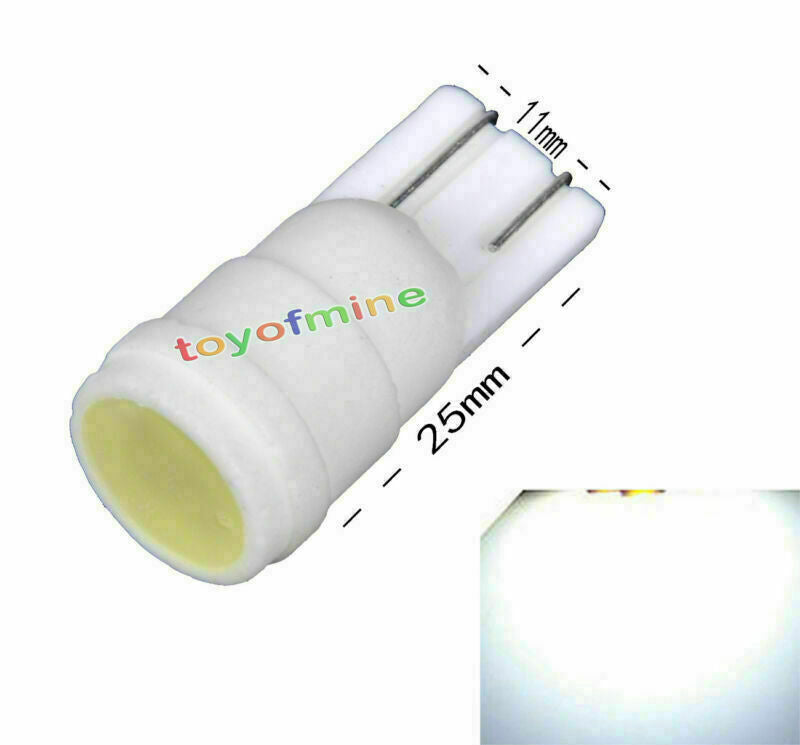 T10 501 W5W 1W LED Ceramic Shell White HID Interior Sidelight Light Lamp Bulb