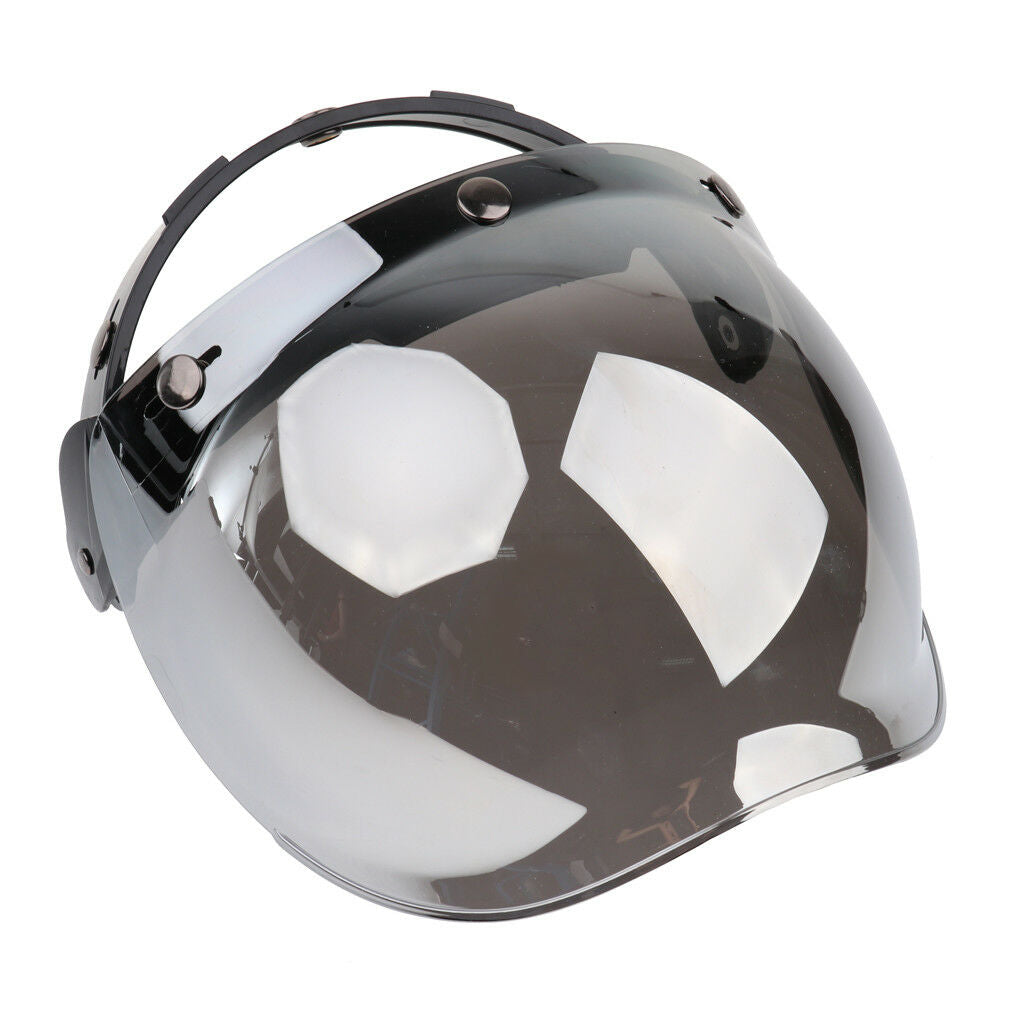 Motorcycle Flip Up 3 Snap Bubble Visor Dirt Bike Helmet Face Wind Shield