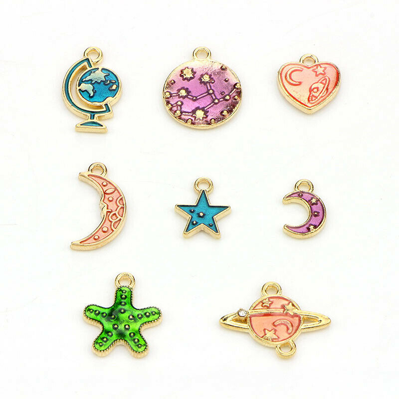 26Pcs/Set enamel Alloy Star Planet Charms Pendant DIY Craft Jewelry Findi.l8