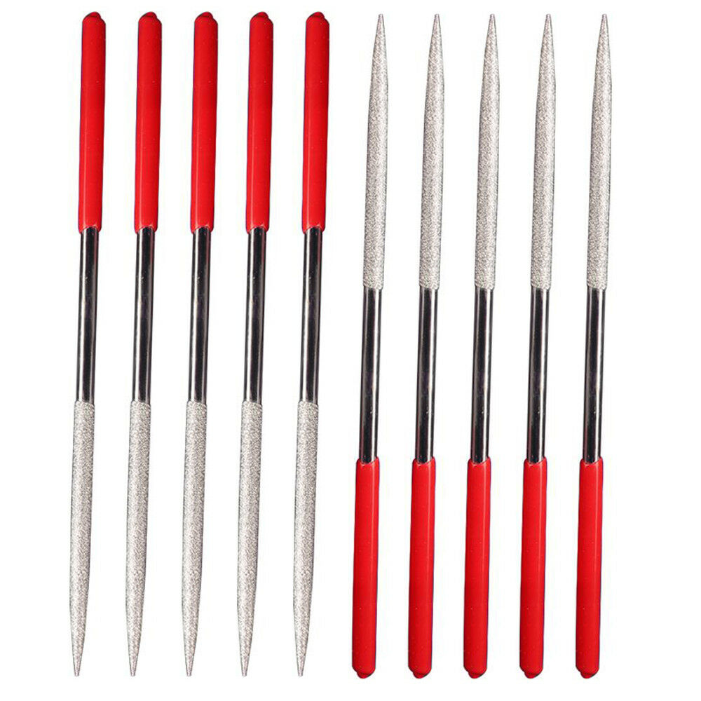 10pcs 4x160mm Round Diamond Grit File Set Sharpening  For Wood Metal Plastic