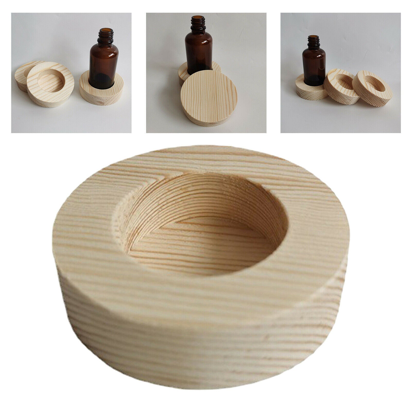 Wooden Essential Oil Storage Organizer Holder 50ml Single Slot Wood Rack