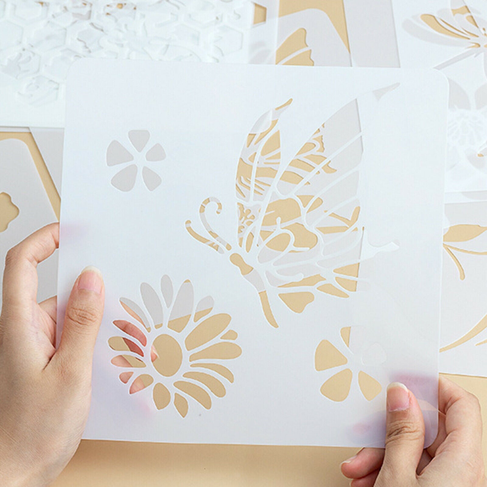 18x PET Birds Templates Stencils DIY Wall Tiles Painting Drawing