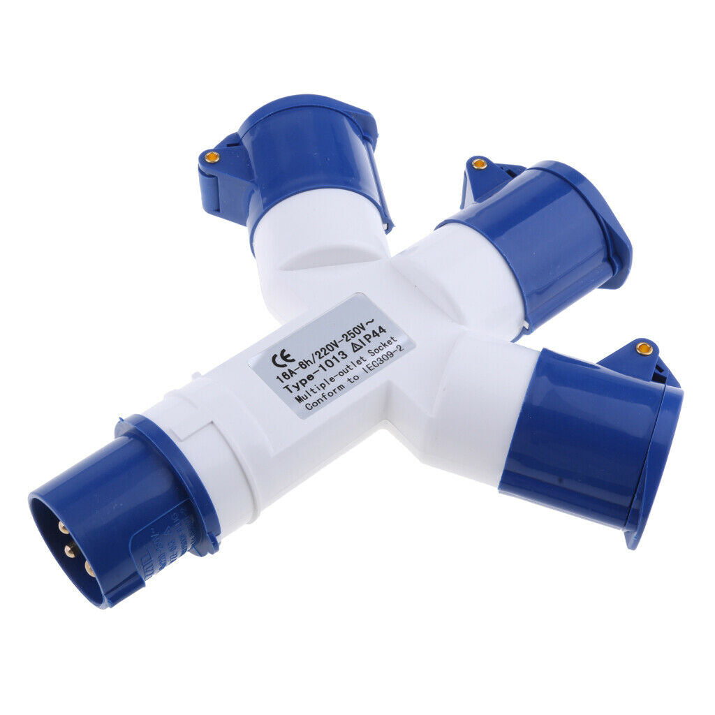2 PCS 3 Way Splitter Industrial Connector Rated Voltage: 380V and 220-250V 22.5