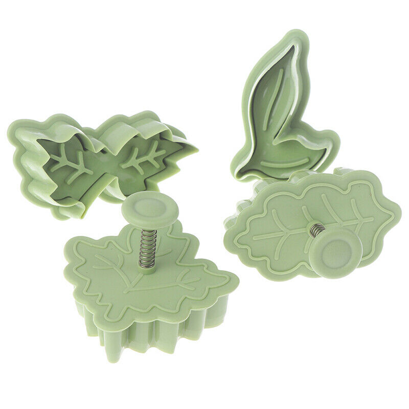 4PCS/Set Cookie Cutters Moulds Leaf Shape Plastic Baking Mould Cookie Cut Tt