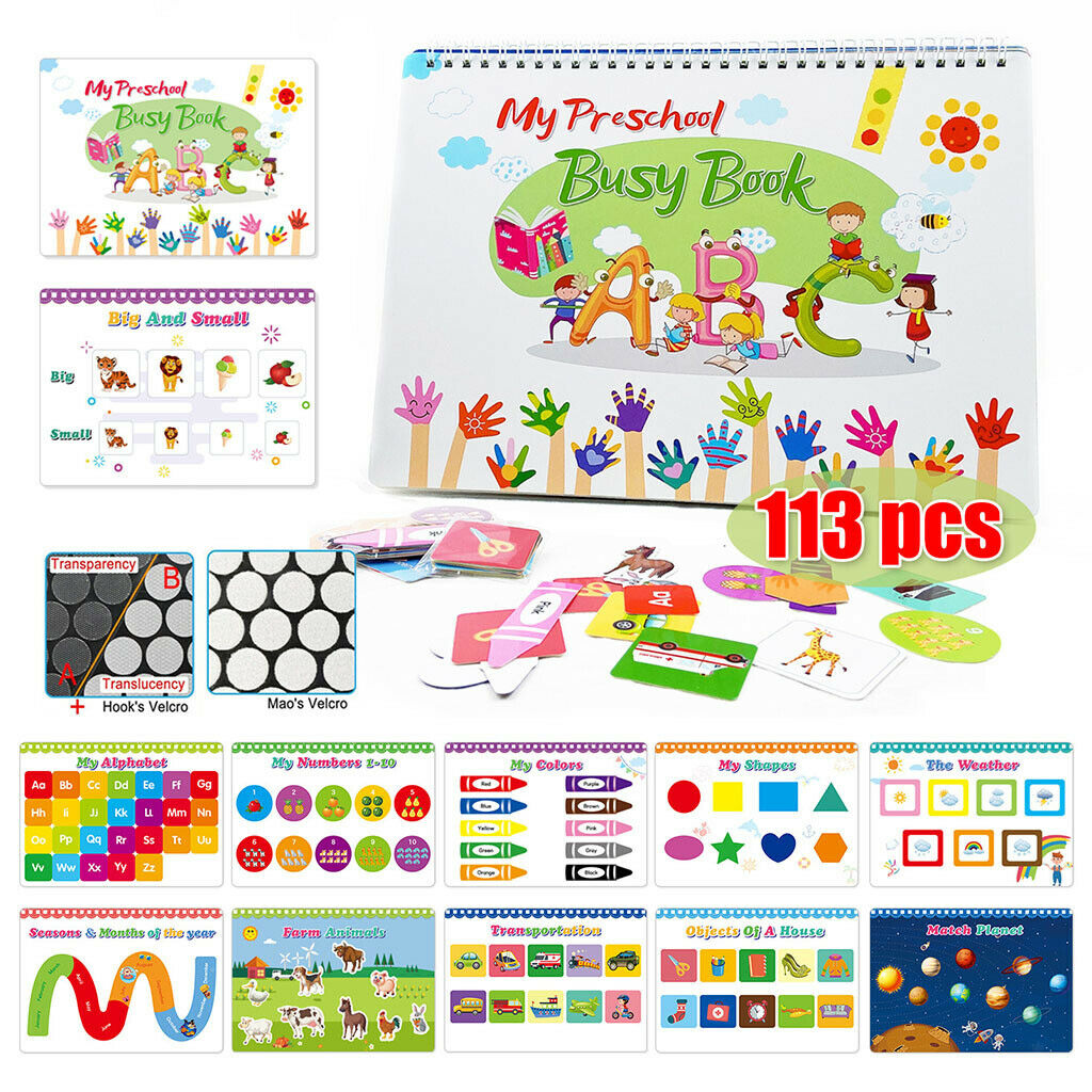 Montessori DIY Kids Busy Book Logical Sensory Interaction Reusable Stickers