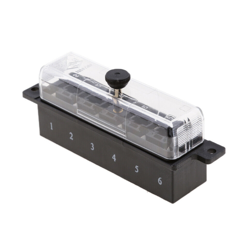 6 Way Blade Fuse Box Holder for Middle Size Fuses Car Boat Marine Trailers