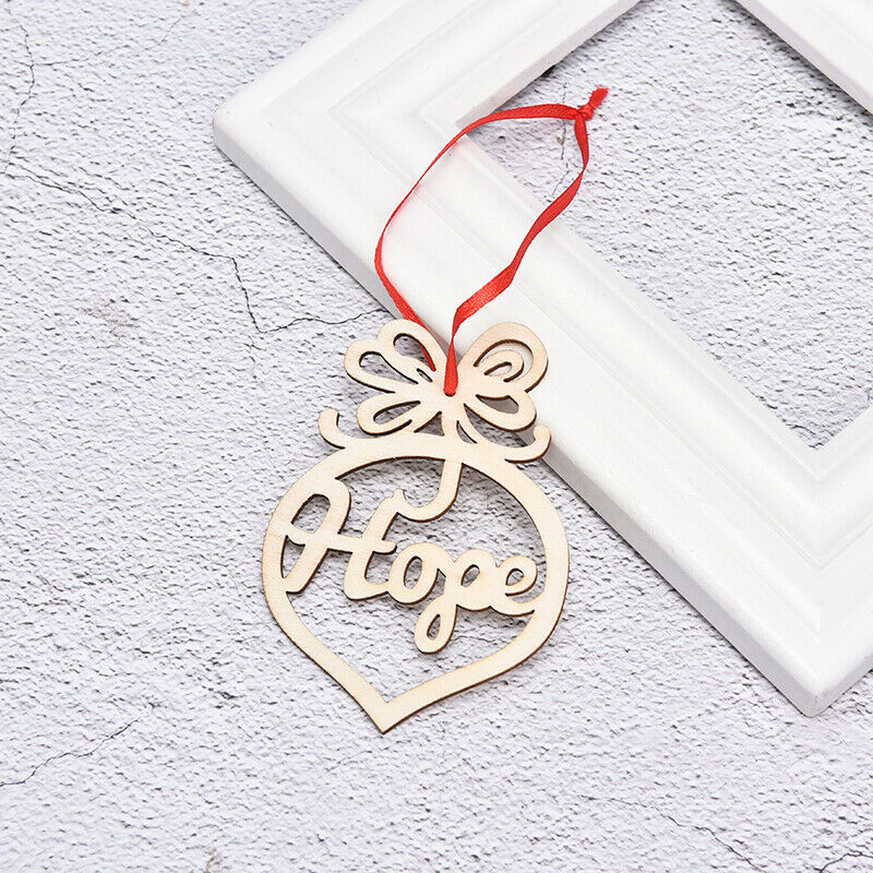 6Pcs Christmas Decorations Wooden Ornament Xmas Tree Hanging Pendant Orna.l8