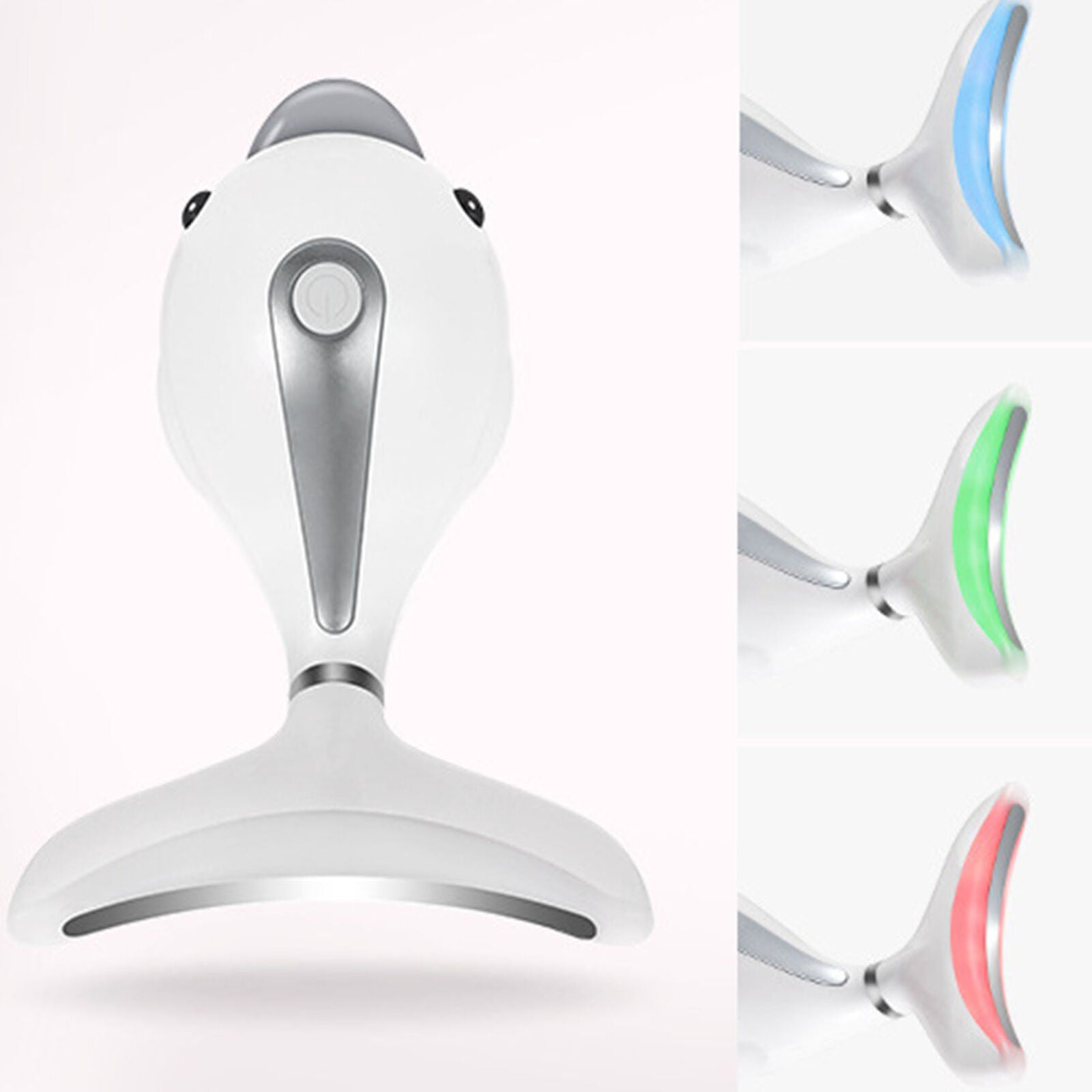 LED Photon Therapy Neck Massager Safe Face Lifting Tool Vibration White