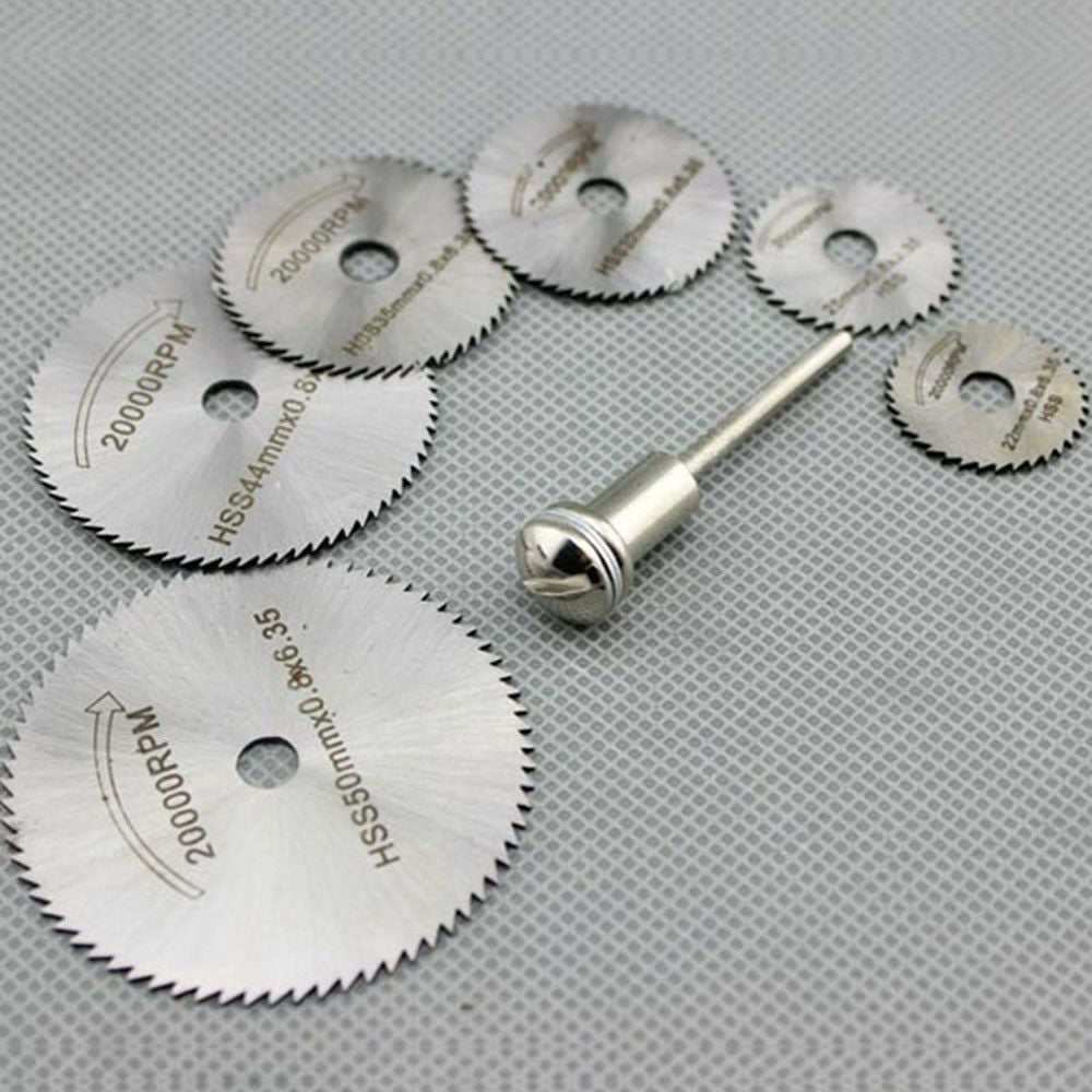 7x Circular Saw Disc Set Accessory Mini Drill Rotary Tool Wood Cutting Blade