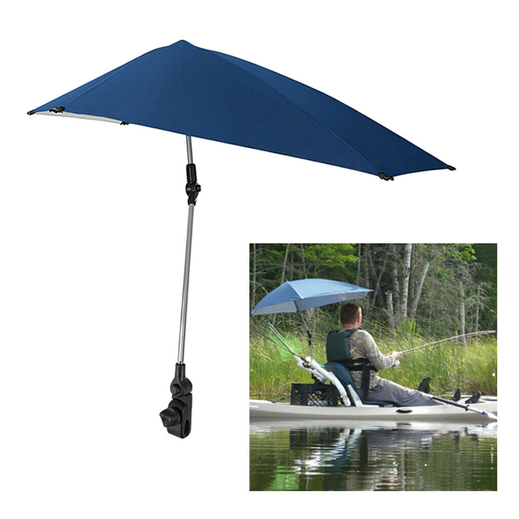Adjustable Clamp-On Beach Umbrella Sun Parasol Lounge Chair Strollers Hiking