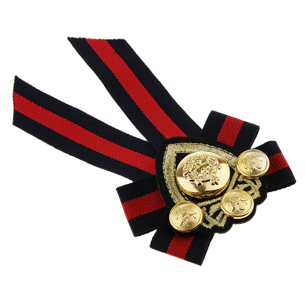 6 Pieces Retro Pre-tied Bowknot Brooch Fabric Bow Tie Men Wome British Badge