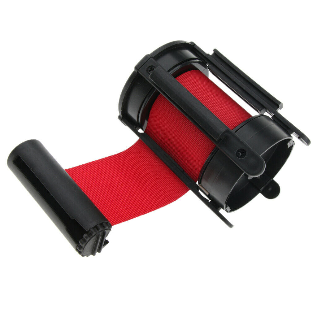 9.8ft Queue Barriers Crowd Control Retractable Belt Stanchion  - Red