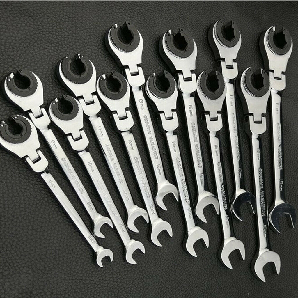 2pieces Tubing Ratchet Wrench 72 Tooth Durable Steel Repair Tool Open End