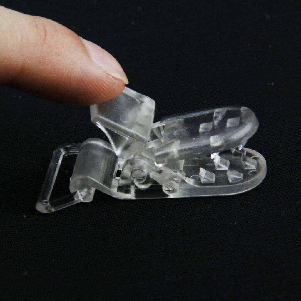 Plastic Pacifier Holder Badge Craft Dummy Clips 39x16mm 10pcs Clear