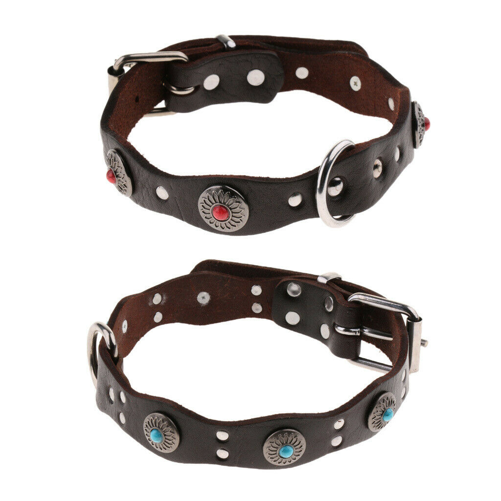 Ethnic style Dog Collar Adjustable Diamond Dog Puppy Pet Collars  Red M