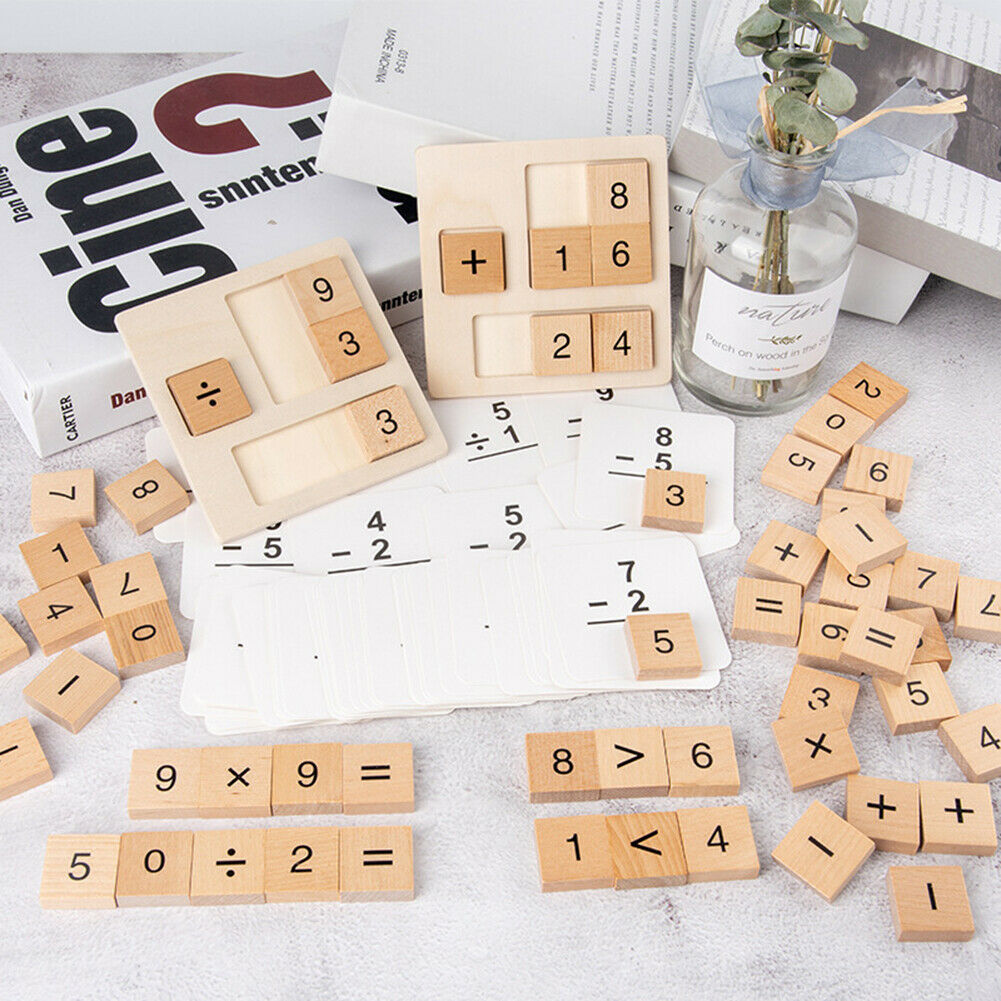 Wooden Number Math Calculate Board Montessori Puzzle Kids Educational Toys  @