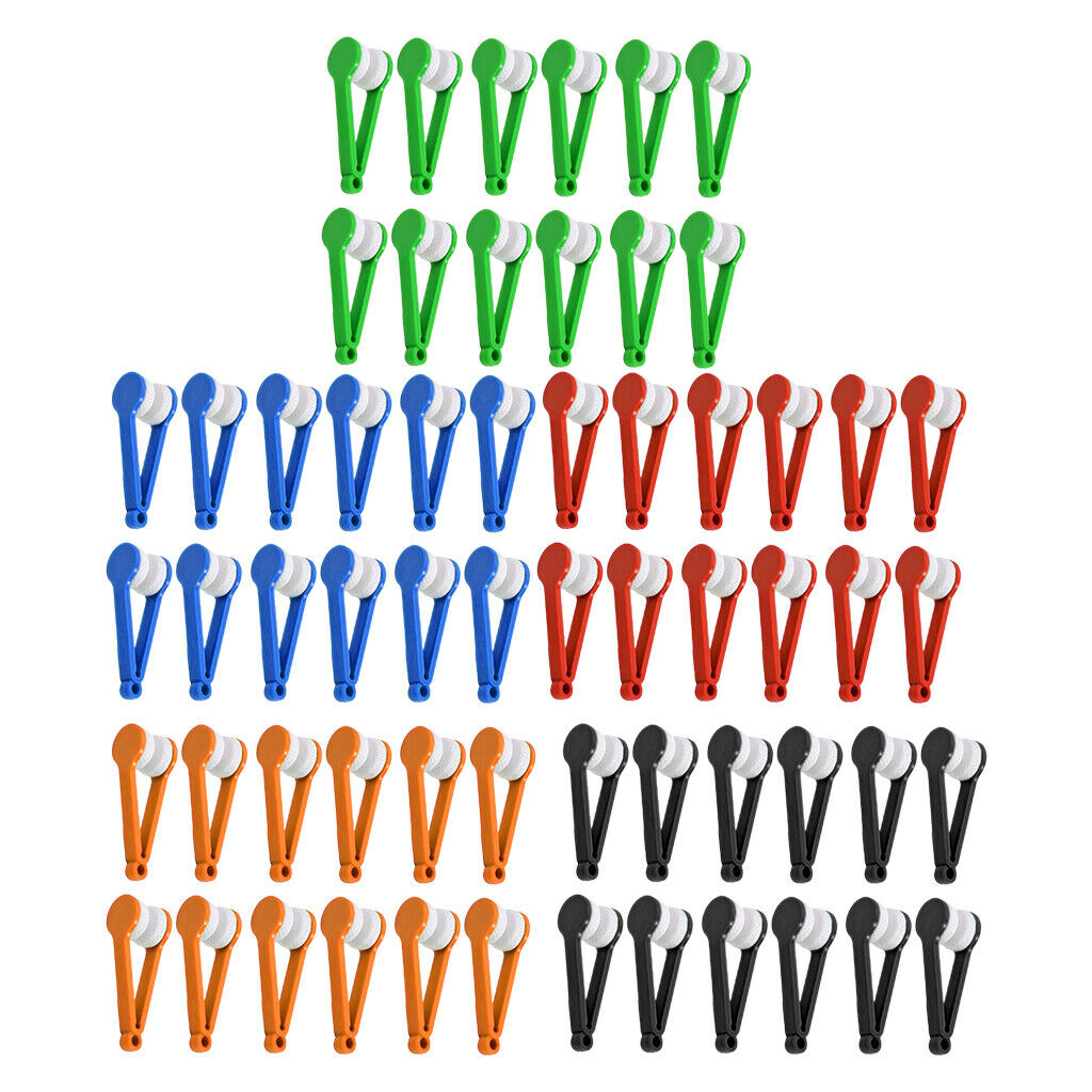 24Pcs Mini Microfiber Spectacles Cleaner Brush Cleaning Tools Cleaning Clip