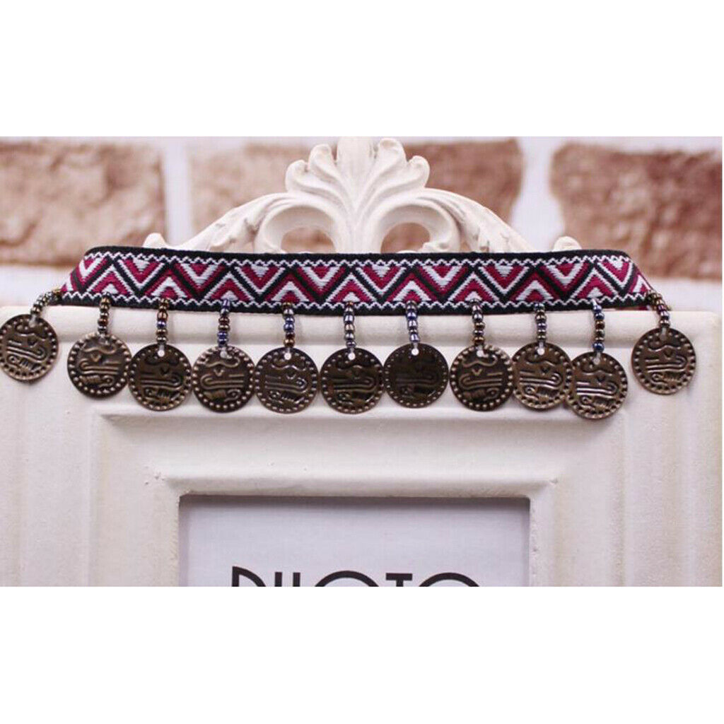 2x Curtain Sewing Tassel Fringe Trim Tassel Copper Coin bead Lace Accessories