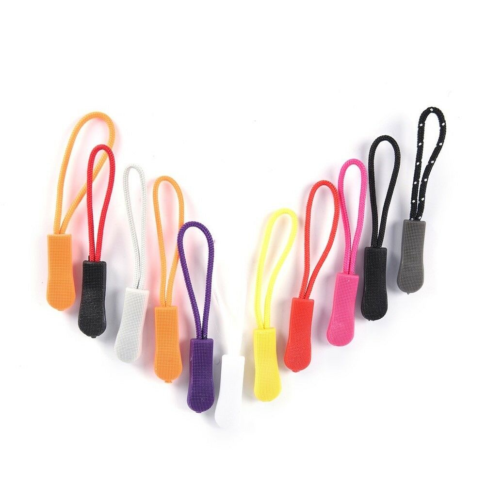 10PCS Zipper Pulls Cord Rope Ends Lock Zip Clip Buckle for Clothing Bags .l8