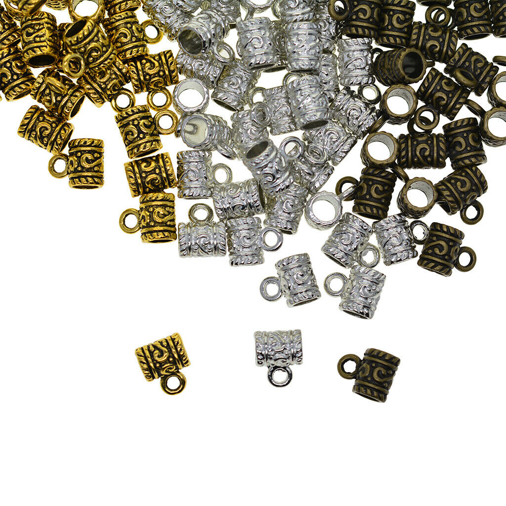 150pcs Beads Bails Connector Necklace Bracelet Jewelry Charm Pendant Hanging