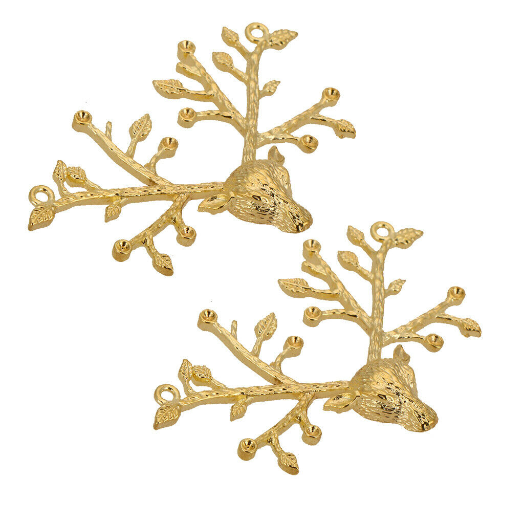 2 Pcs Animal Christmas Deer Head Pendants DIY Jewelry Handmade Accessories