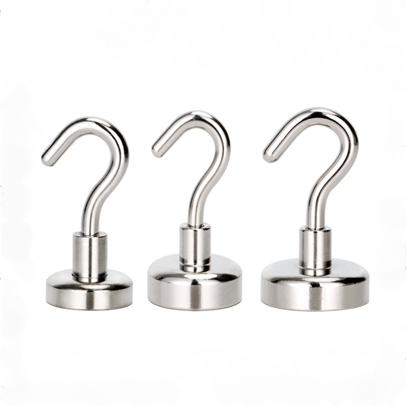 20x38mm 12Lb Heavy Magnetic Hooks With Stickers Strong Powerful Neodymium 10pcs