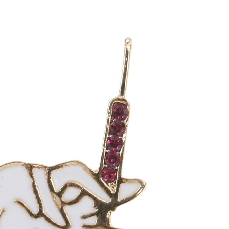 Simple White Enamel Lapel Medical Brooch Pin Syringe Glove  Accessories Jewelry