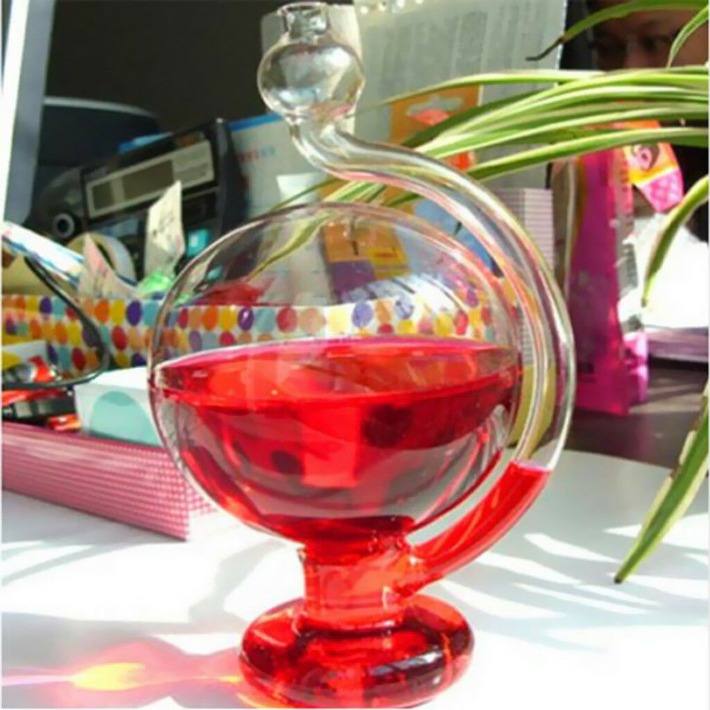 MagiDeal Glass Weather Ball Barometer Red&Blue Pigment Decoration Home Decor