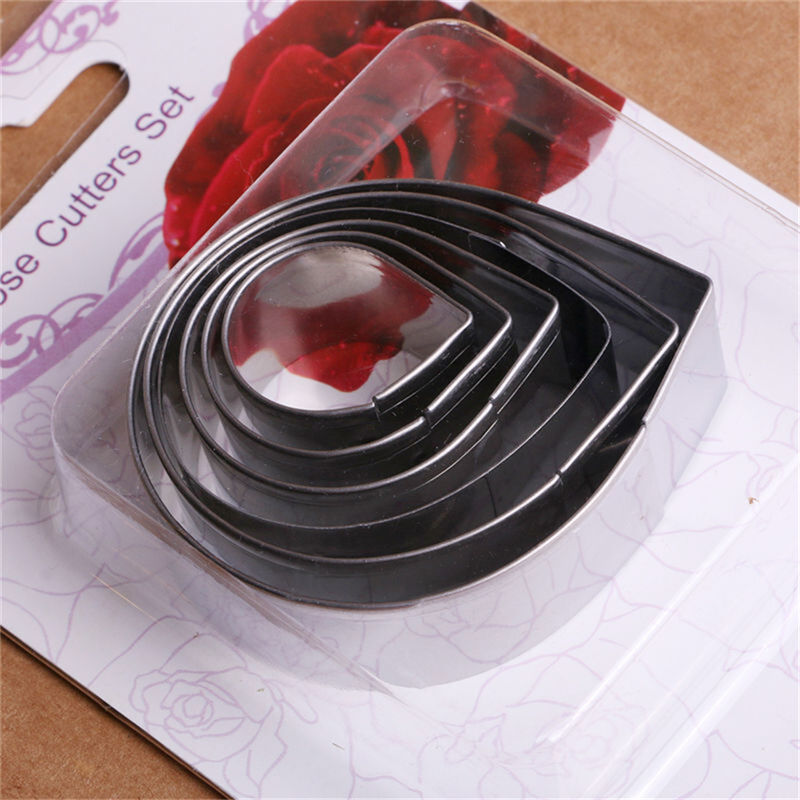 6X/Set Rose Petal Mold Mould for Cake Decor Fondant Sugarcraft Cutter Too.l8
