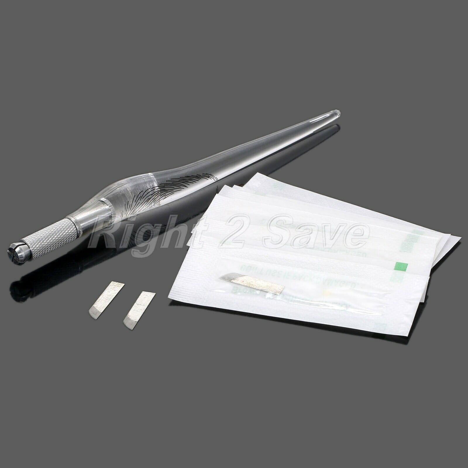 Manual Tattoo Pen+10pcs Needle Blade For Eyebrow Eyeliner Lip Permanent Makeup