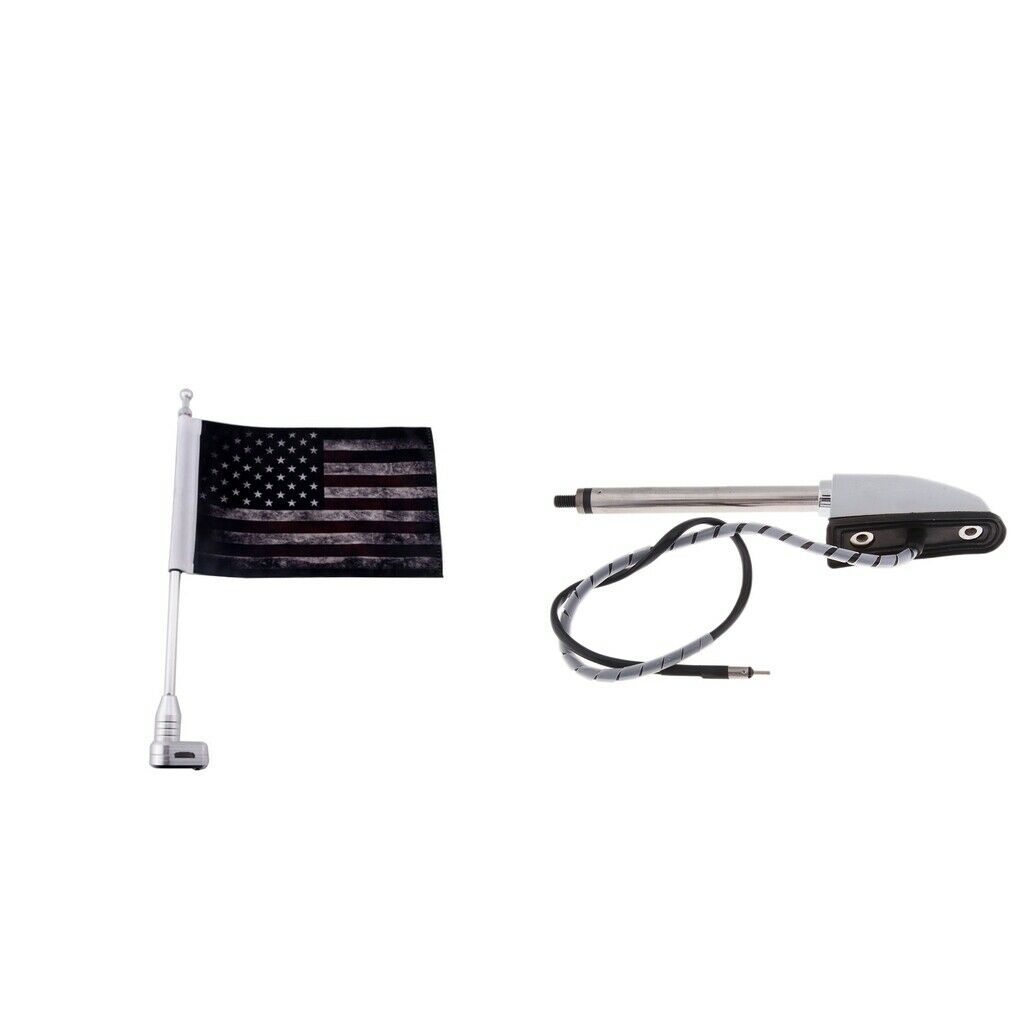 Adjustable 10'' x 7'' American Retro Flag + Luggage Rack + Antenna Kit