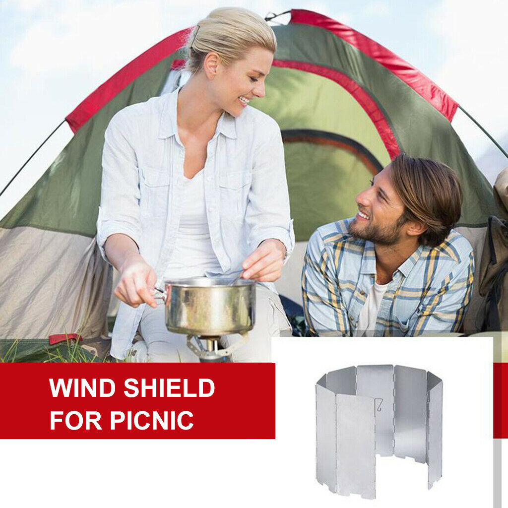 Folding 9 Plates Aluminum Alloy Outdoor Burner Stove Wind Shield Windshield