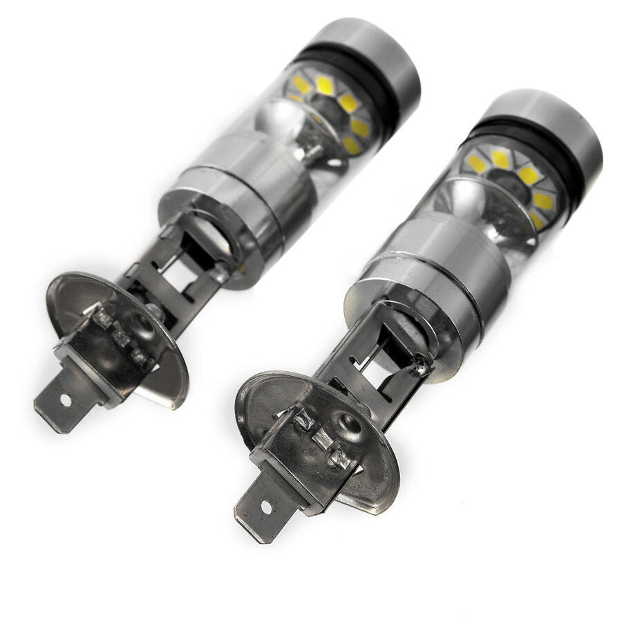 2pcs H1 100W 20*LED Fog Light DRL Bulb DC 12V 1000LM Super Bright 6000K 2323 SMD