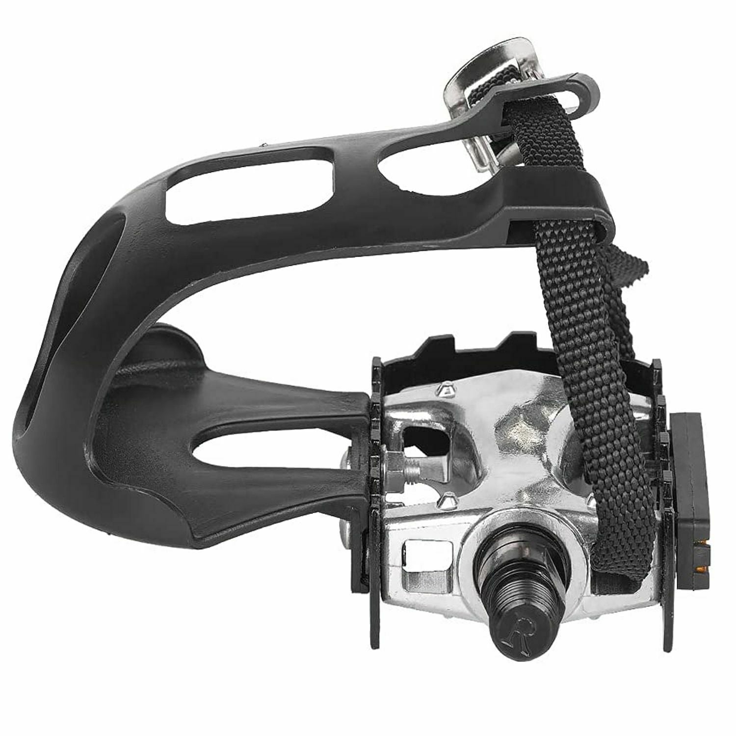 Replacement Metal Bike Pedals 9/16 Inch Spindle with Teo Clip and Straps