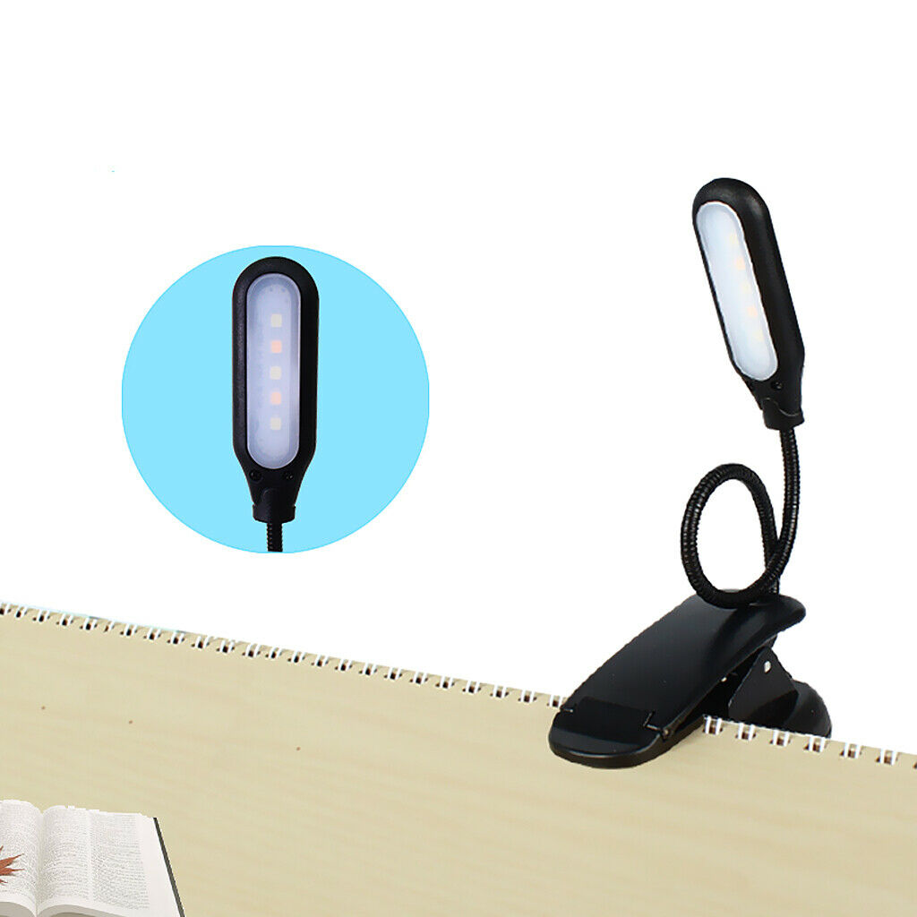 Dimmable Flexible USB Rechargeable Fashion 5LED Light Clip-on Bed Table Desk