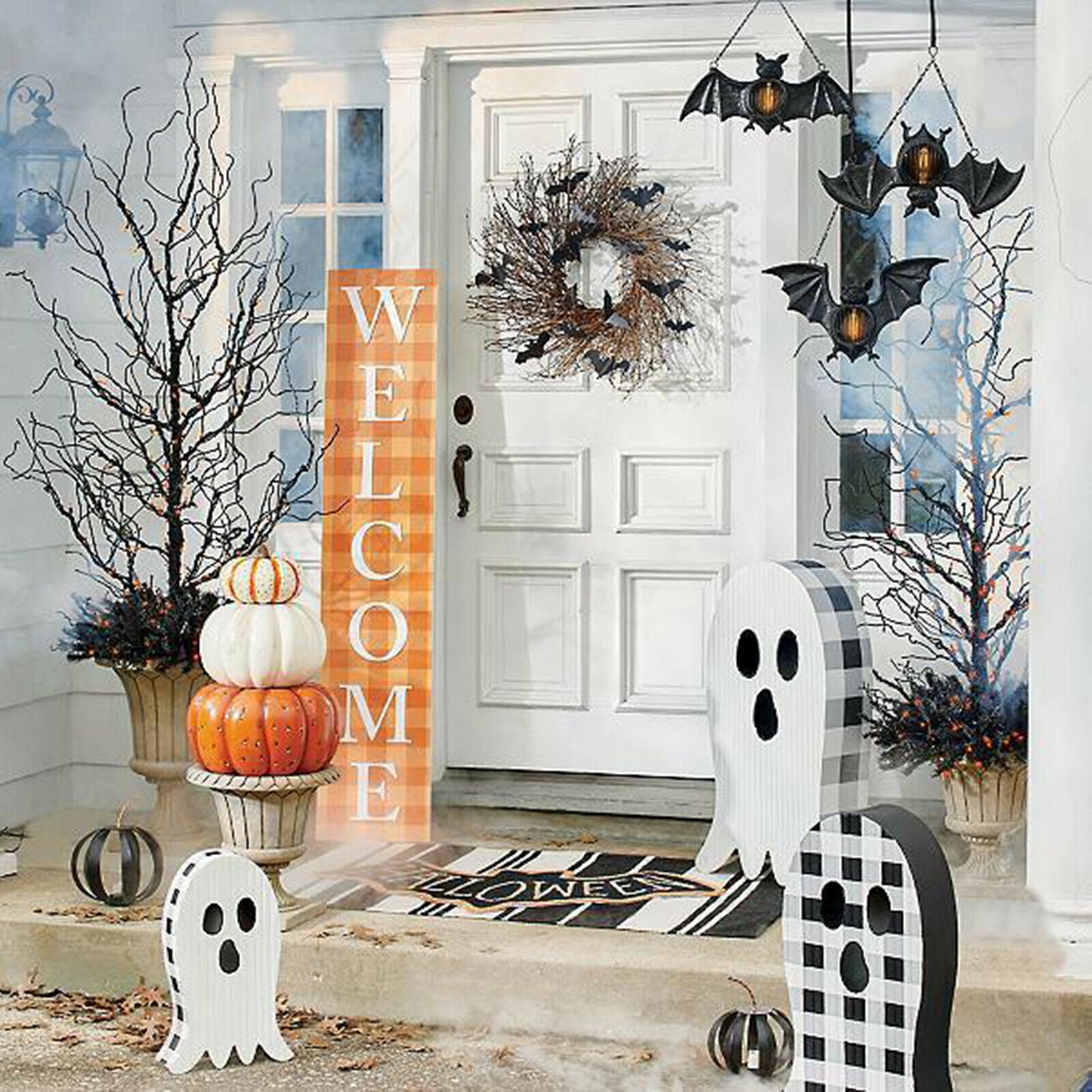 Halloween Black Hang Bat Attack Spooky Hanging Halloween Decor Outdoor