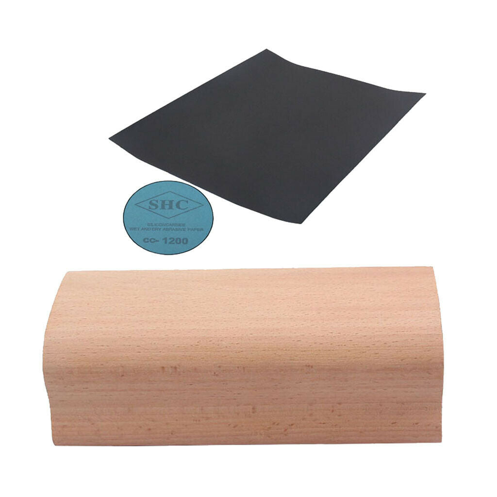 5.16''-Long Wooden Radius Sanding Block With Abrasives Paper for 12" Radius