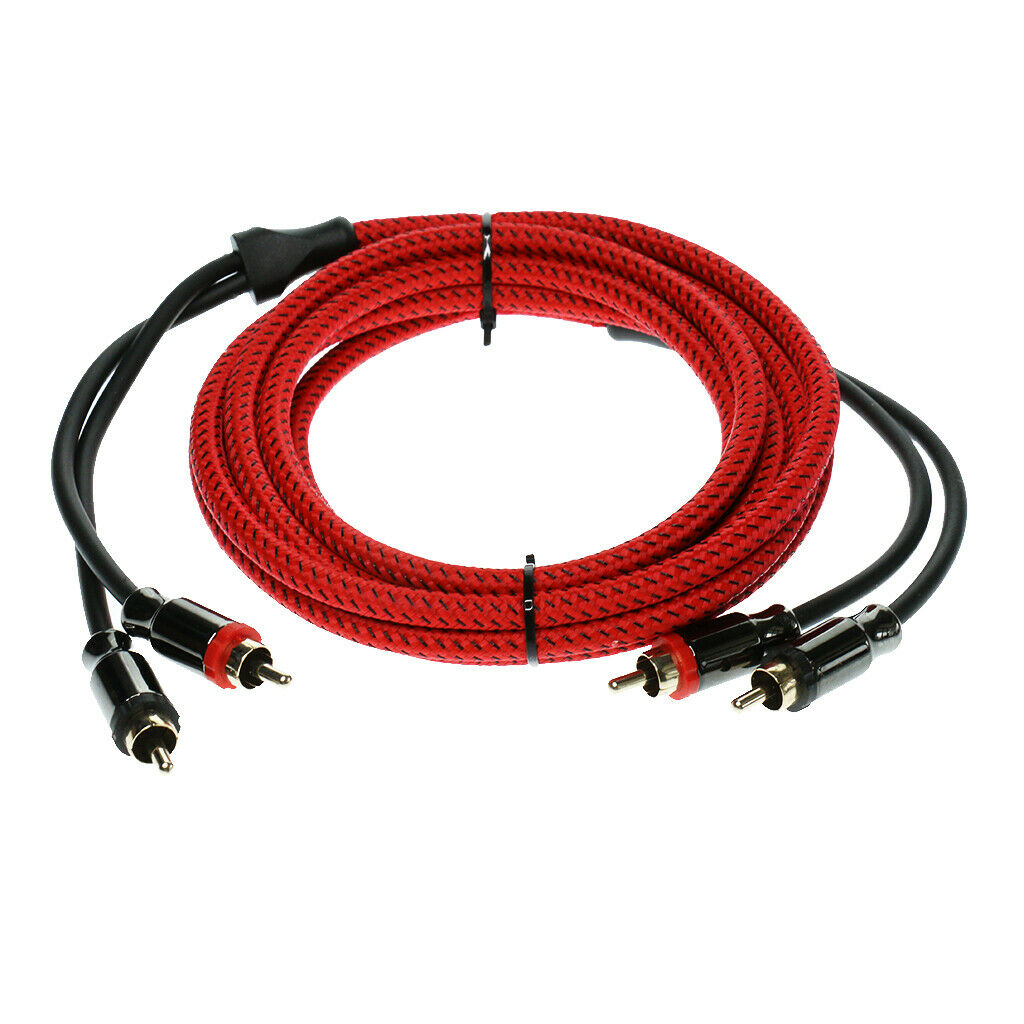 3 Meters 2RCA Male to 2RCA Male Car Stereo Audio Power Cable Wire Universal