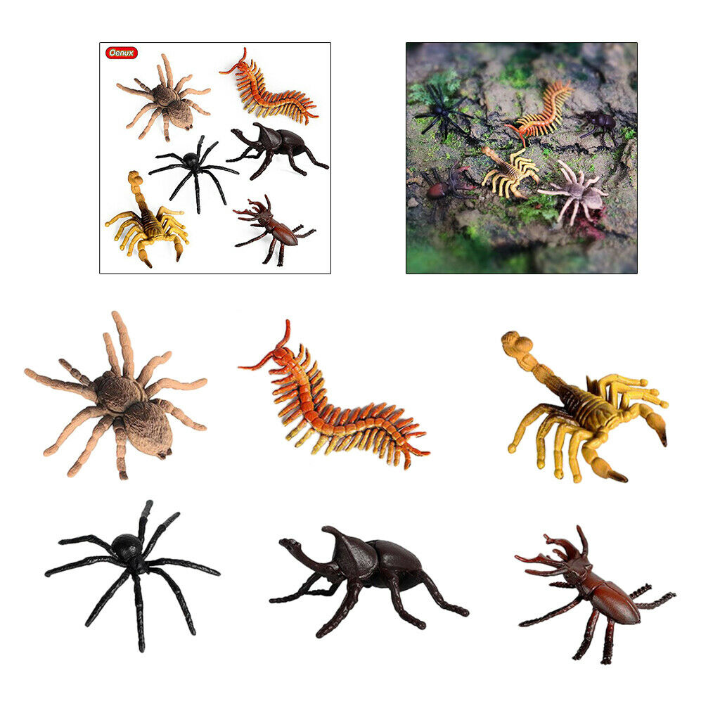 6pcs Insects Figures Toys Science Early Halloween Party Gifts for Boys