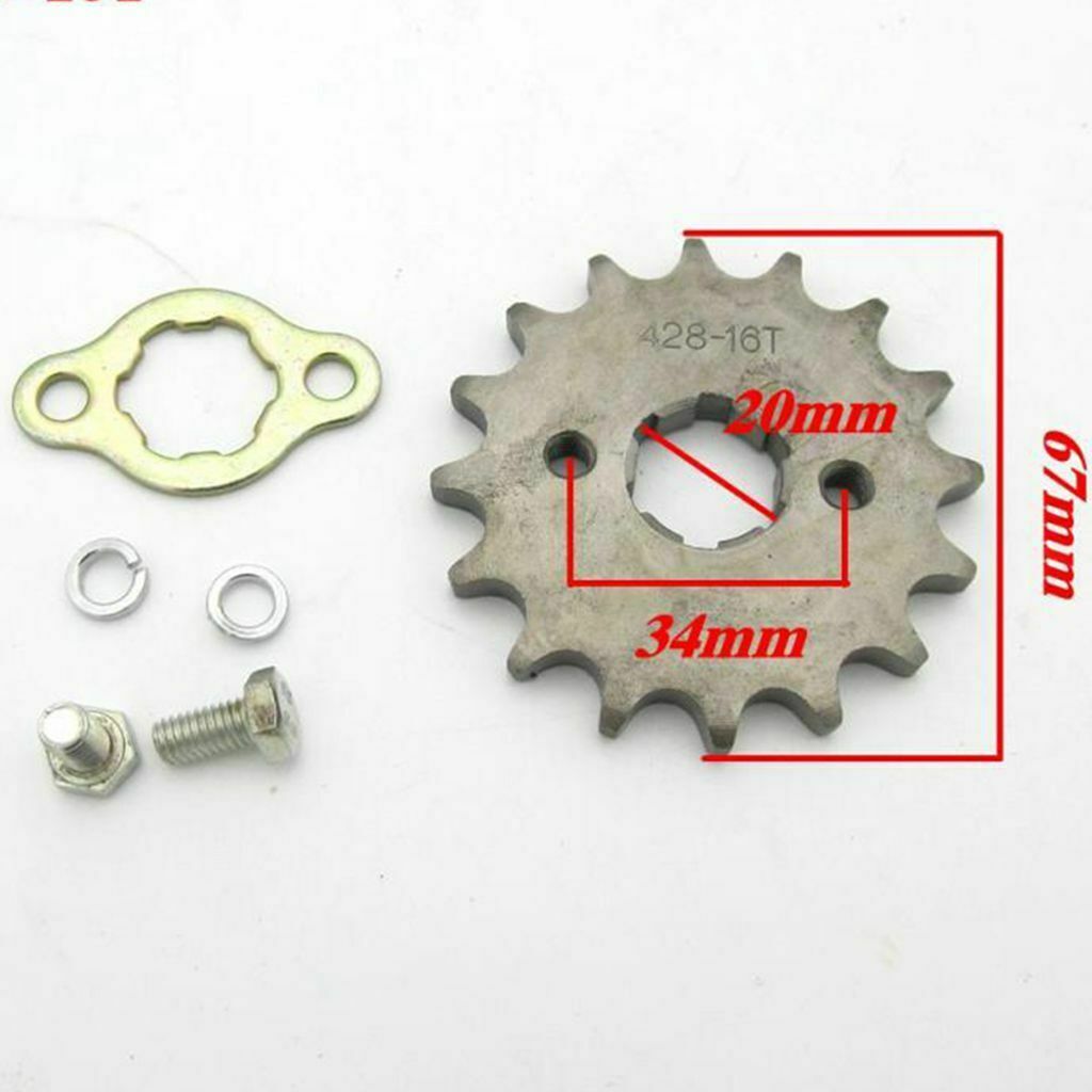 16T 20mm Shaft Front Sprocket Cog for 428 Chain Pit Trail Dirt Bike ATV Quad