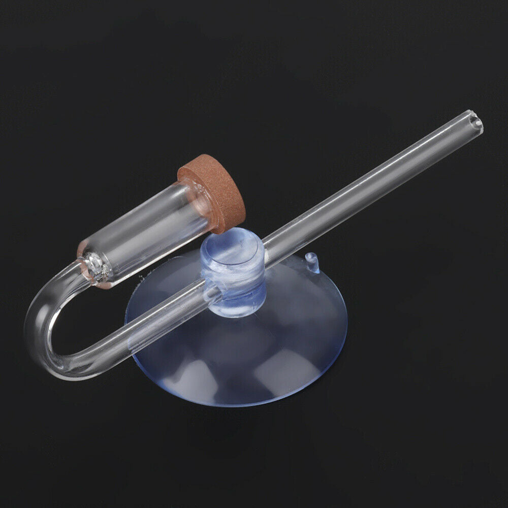 Aquarium Fish Tank CO2 Diffuser U Shape Glass Cup Tube Carbon Dioxide Reactor