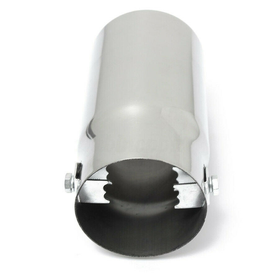 1Pcs Universal Car Stainless Steel Flat Exhaust Tail Pipe Tip Muffler -USA Stock