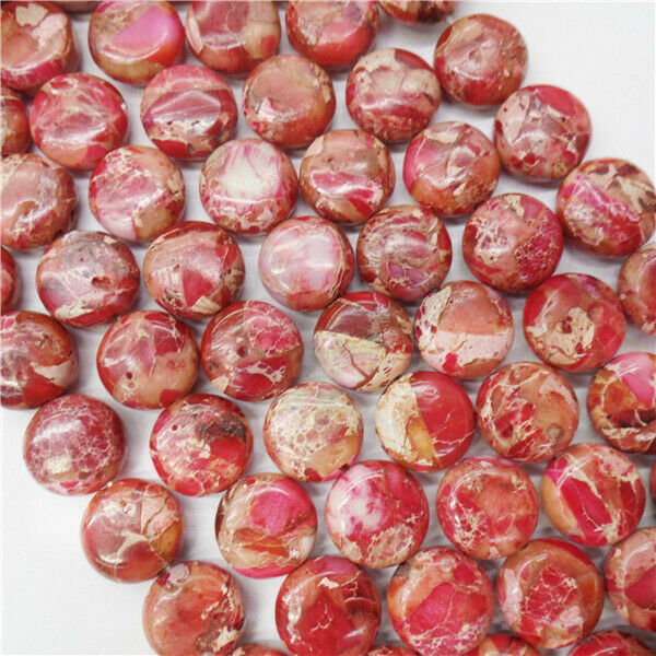 1 Strand 10x4mm Red Sea Sediment Jasper Round Spacer Loose Beads 15.5inch HH8932