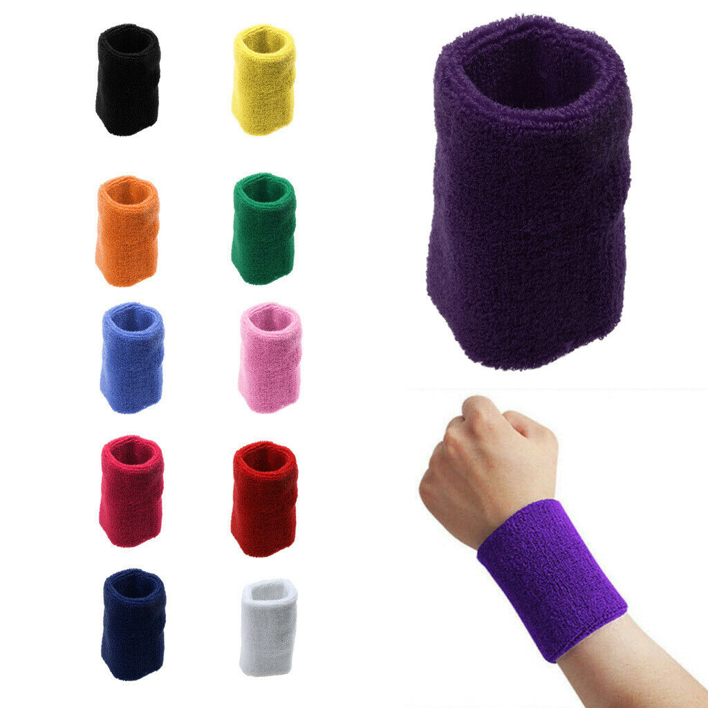 Sports Gym Workout Yoga Running Cycling Unisex Cotton Sweatband Wristband