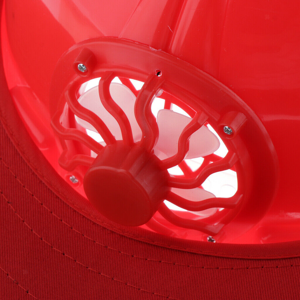 Safety Hard Hat Helmet with Full Brim Neck Sun Shield for summer  Red