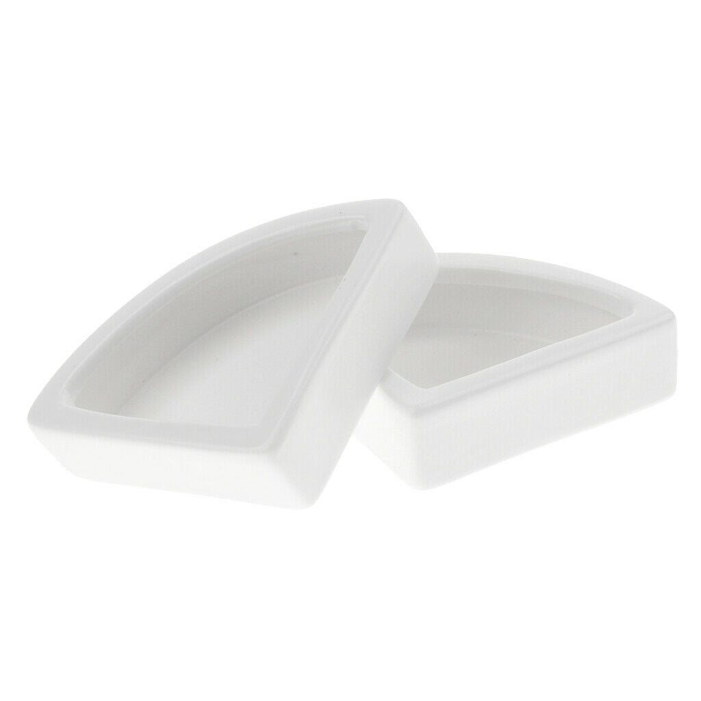 4Pcs Worm Dish Reptile Mealworms Cups or Water Bowl Ceramic Made