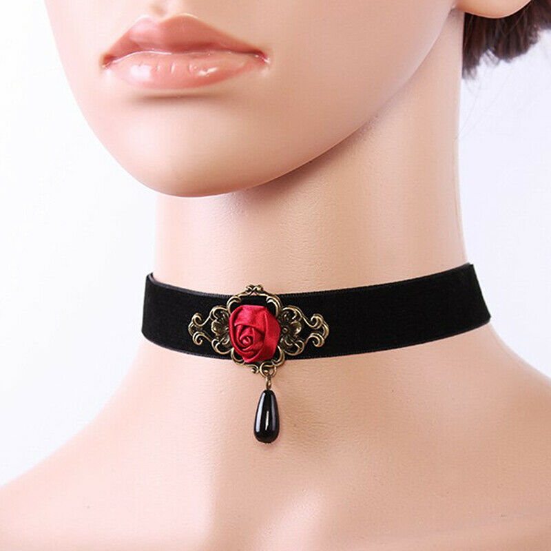 1pc Elegant Rose Choker Necklace for Women Accessories Gothic Party Jewel.l8