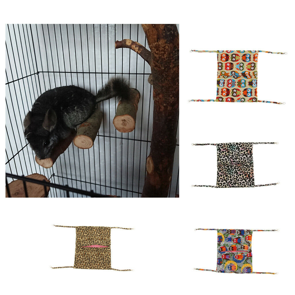 Warm Pet Cat Hammock Squirrel Hanging Bed Mat Hamster Blanket Nest Yellow Owl